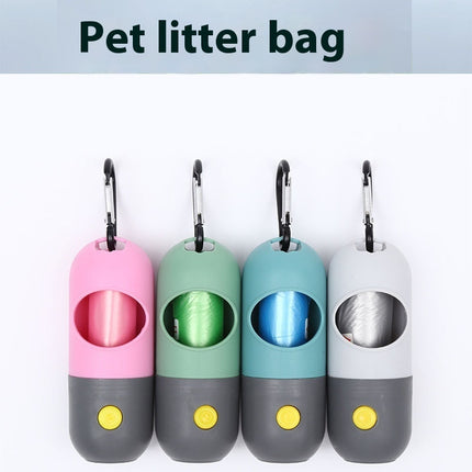 LED Light Pet Waste Bag Dispenser with Poop Bags – Portable Dog & Cat Waste Bag Holder