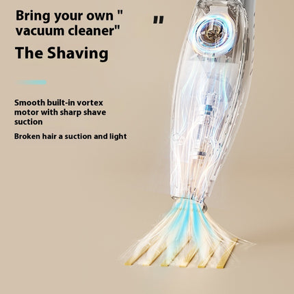 USB Rechargeable Pet Hair Suction Shaver with Vacuum Cleaner, Low Noise Grooming Trimmer for Cats & Dogs