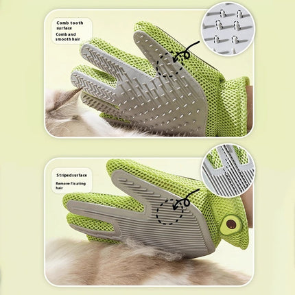 Double-Sided Silicone Cat Petting & Bath Grooming Gloves – Hair Removal Massage Glove (Left & Right Hand)