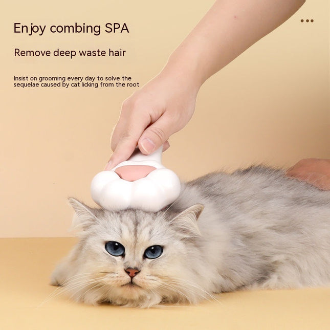 Cat Paw Massage Comb with One-Click Hair Removal – Pet Grooming & Fur Cleaning Brush