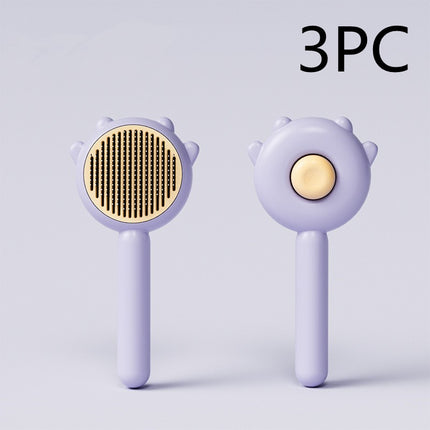 Cat & Dog Massage Grooming Comb – Stainless Steel Hair Removal Brush with Rounded Pins