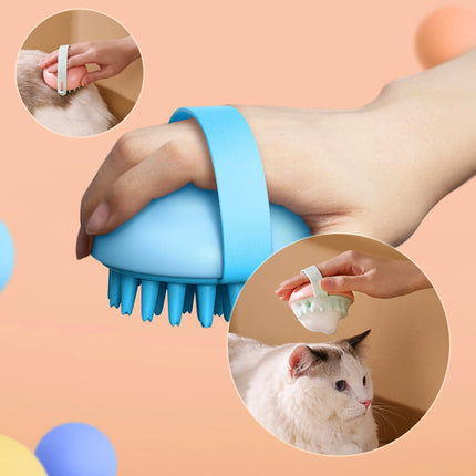 Silicone Pet Bath Massage Brush – Soft Grooming & Scrub Brush for Dogs and Cats