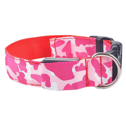 Camouflage LED Luminous Dog Collar – Night Safety Flashing Pet Collar with Adjustable Light Modes