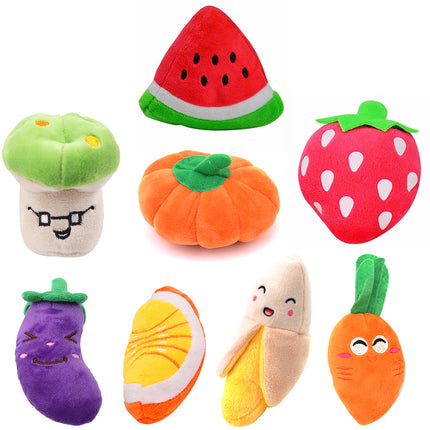 Gooddog Plush Fruit & Cartoon Dog Toys Set – Interactive Chew Toys for Dogs & Cats