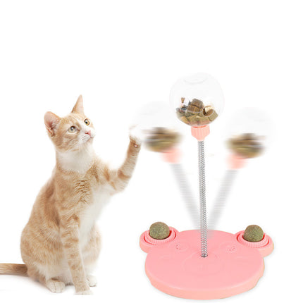 Pet Feeder Cat Toy Leaking Food Ball Self-Playing Tumbler Puzzle Feeder with Suction Cup