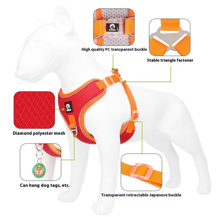 Pet Dog Harness Puppy Adjustable Breathable Mesh Reflective Saddle for Small Medium Dogs and Cats