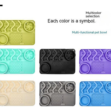 Dog Silicone Licking Pad & Slow Feeder Mat – Multifunctional Pet Lick Mat Food Bowl