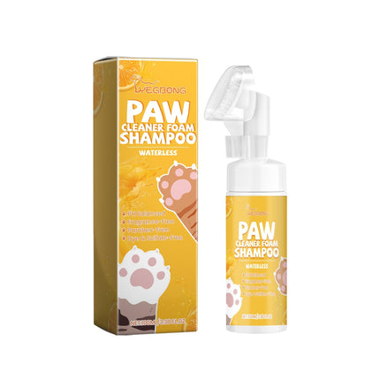 Waterless Paw Cleaner Foam Shampoo – Gentle Pet Paw Cleaning Foam with Brush Applicator