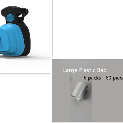 Foldable Dog Poop Scooper with Built-In Bag Dispenser, Portable Silicone Pet Waste Picker for Outdoor Walks