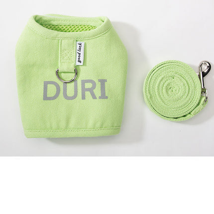 New Woven Fabric Dog Harness and Leash Set – Plaid Puppy Vest for Small & Medium Dogs and Cats