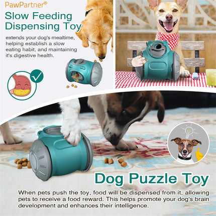 Dog Tumbler Puzzle Toy Interactive Slow Feeder – Adjustable Treat Dispensing IQ Training Toy for Dogs & Cats