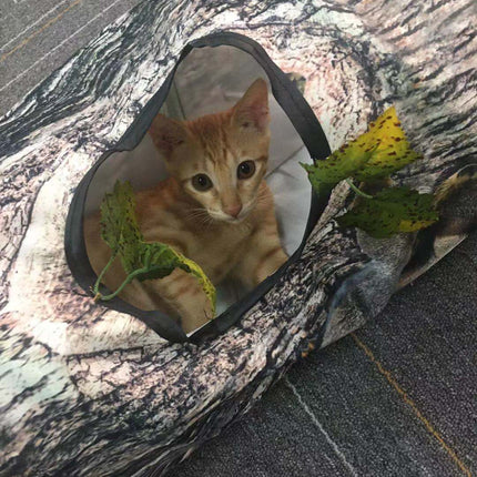 Tree Pattern Multi-Channel Cat Tunnel Toy – 3-Way Interactive Play Tunnel for Cats & Small Pets