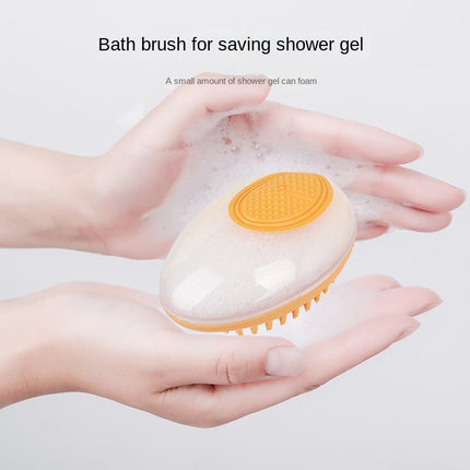 2-in-1 Dog & Cat Bath Brush with Shampoo Dispenser | Soft Silicone Pet SPA Massage & Grooming Brush