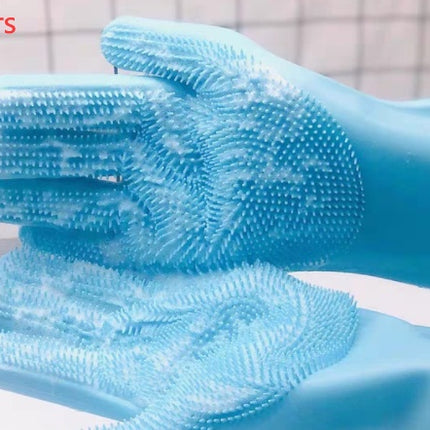 Silicone Pet Grooming Gloves for Dogs & Cats – Bathing, Massage & Hair Removal Brush