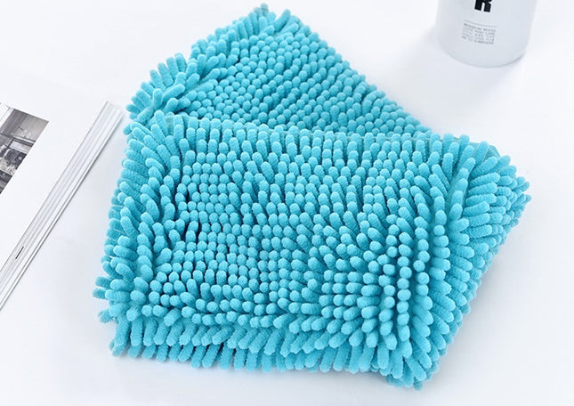 Super Absorbent Chenille Pet Bath Towel – Quick Drying Dog & Cat Drying Towel (Blue / Pink / Purple)