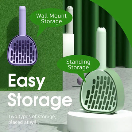 Cat Litter Scoop with Hidden Garbage Bag Storage & Base – Durable ABS Litter Shovel with Wall Mount