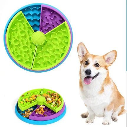 3-Layer Rotating Slow Food Bowl Puzzle Feeder for Dogs & Cats – Anti-Choking Interactive Pet Feeding Toy