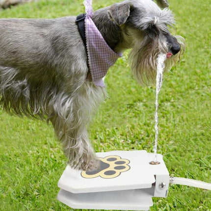 Outdoor Dog Water Fountain Paw-Activated Drinking Dispenser with 41-Inch Hose