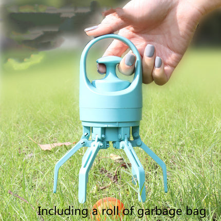 Portable Dog Pooper Scooper with Built-in Poop Bag Dispenser, Lightweight Eight-Claw Waste Pickup Tool