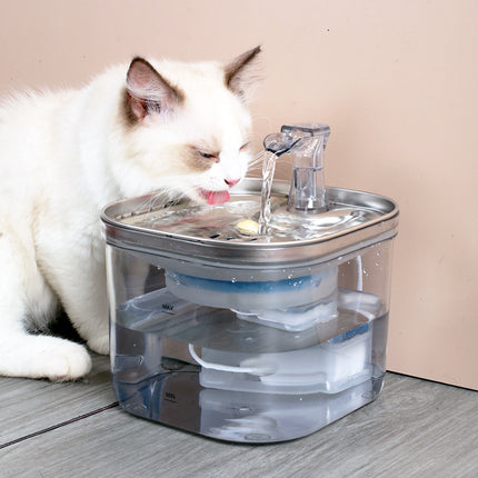 Pet Cat & Dog Stainless Steel Automatic Circulation Water Fountain – Intelligent Drinking Dispenser