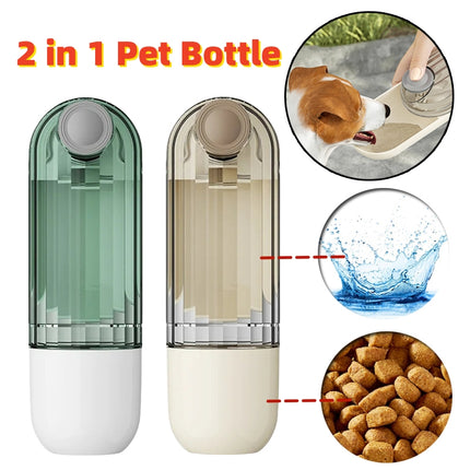 2-in-1 Portable Dog Water & Food Cup with Lanyard – Outdoor Walking Pet Drinking Feeder