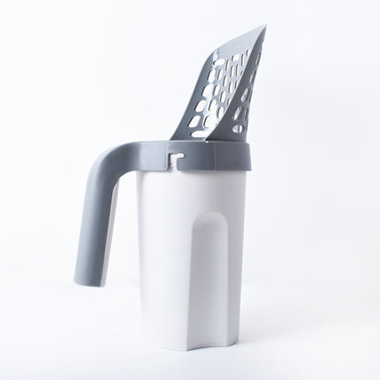 Plastic Cat Litter Scoop with Integrated Waste Bin, Hollow Sand Cleaning Shovel for Pet Care