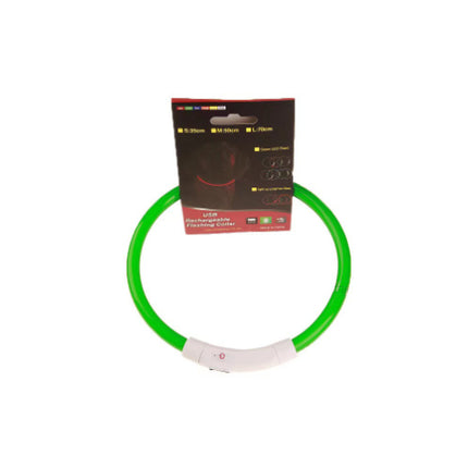 Pet Flashing LED Collar USB Rechargeable Glowing Safety Necklace for Night Walking Dogs