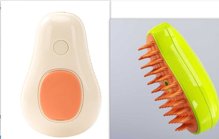 3-in-1 Steamy Cat & Dog Grooming Brush – Electric Spray Massage Hair Removal Comb (Avocado Shape)