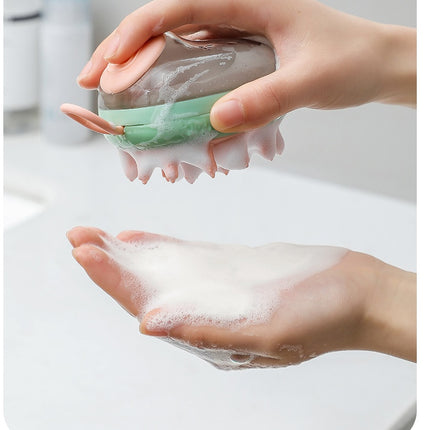 2-in-1 Silicone Pet Bath Brush with Shampoo Dispenser – Dog & Cat Cleaning Massage Grooming Brush