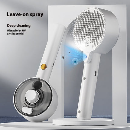 Pet Spray Massage Comb with UVC Blue Light – Self-Cleaning Steam Grooming Brush for Dogs & Cats