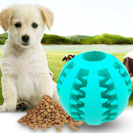 Pet Slow Feeder Dog Toy Rubber Treat Ball – Interactive Chew & Dental Cleaning Toy