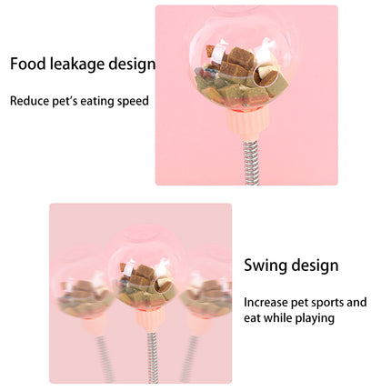 Pet Feeder Cat Toy Leaking Food Ball Self-Playing Tumbler Puzzle Feeder with Suction Cup