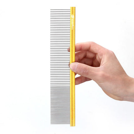 Goldpets Professional Stainless Steel Pet Grooming Comb | Fine-Tooth Shedding & Deshedding Comb for Dogs & Cats
