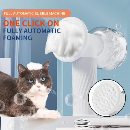 Automatic Foaming Pet Bath Brush with Shampoo Dispenser – Electric Silicone Dog & Cat Grooming Massage Scrubber