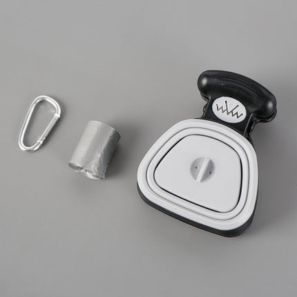 Foldable Dog Poop Scooper with Built-In Bag Dispenser, Portable Silicone Pet Waste Picker for Outdoor Walks