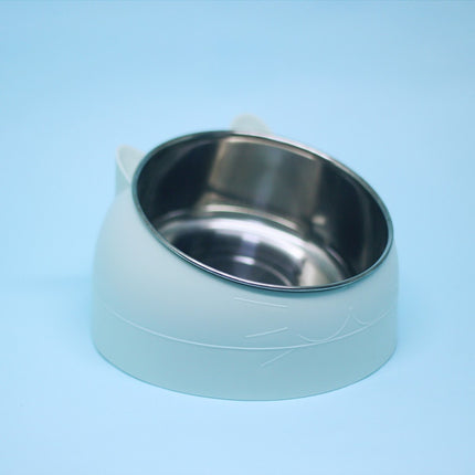 Stainless Steel Cat & Dog Double Bowl with Automatic Water Refill – Oblique Mouth Cervical Protection Pet Feeding Basin