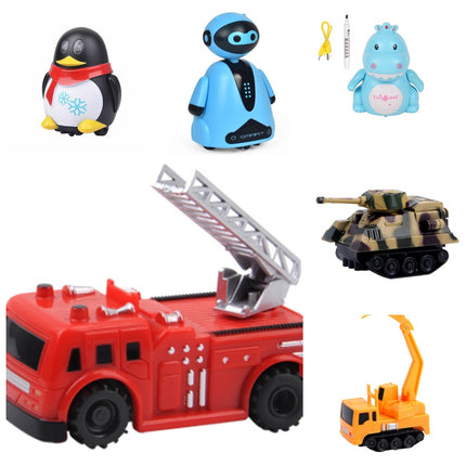 Drawn Line Magic Pet Toy Robot – Inductive Animal That Follows Black Tracks with Marker & Batteries