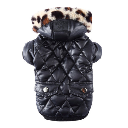 Cross-Border Pet Clothes Dog Coat with Fur Collar | Autumn Winter Warm Pet Dog Clothing