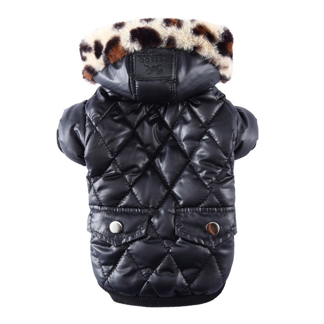 Cross-Border Pet Clothes Dog Coat with Fur Collar | Autumn Winter Warm Pet Dog Clothing
