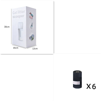 Plastic Cat Litter Scoop with Integrated Waste Bin, Hollow Sand Cleaning Shovel for Pet Care