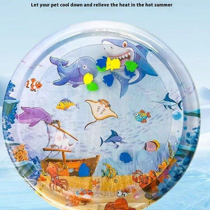 Summer Cooling Pet Water Bed Cushion Ice Pad – Inflatable Square Cooling Mat for Cats