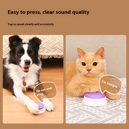 Pet Communication Training Button – Recording Dog & Cat Voice Interaction Toy, Easy Press Talk Button