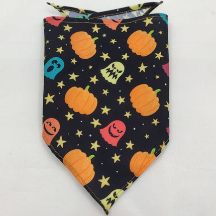 Halloween Pet Bandana Triangle Scarf for Dogs & Cats, Polyester Saliva Towel with Festive Prints
