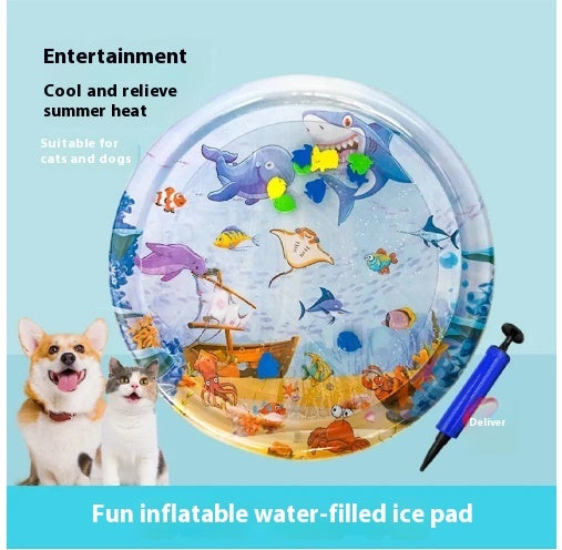 Summer Cooling Pet Water Bed Cushion Ice Pad – Inflatable Square Cooling Mat for Cats