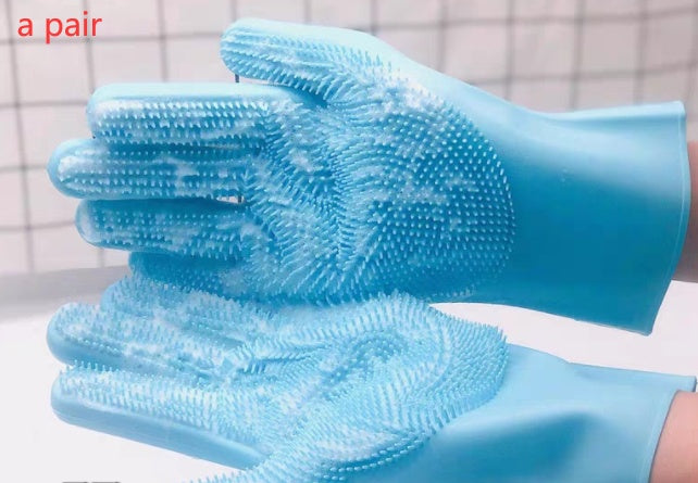 Silicone Pet Grooming Gloves for Dogs & Cats – Bathing, Massage & Hair Removal Brush