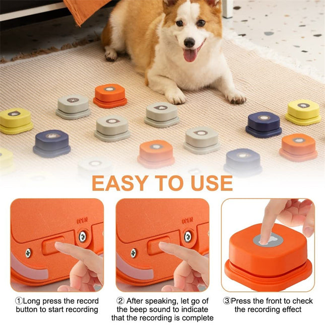 Recordable Pet Communication Button for Dogs & Cats | One-Click Talking Training Button Toy