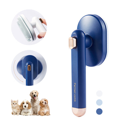 Self-Cleaning Pet Hair Removal Brush for Dogs – Floating Hair Comb with Massage & Easy-Clean Button