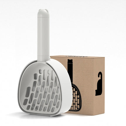 Cat Litter Scoop with Hidden Garbage Bag Storage & Base – Durable ABS Litter Shovel with Wall Mount