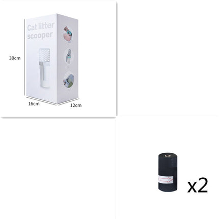 Plastic Cat Litter Scoop with Integrated Waste Bin, Hollow Sand Cleaning Shovel for Pet Care