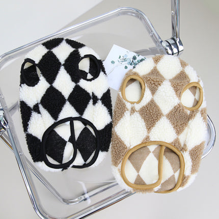 Pet Checkerboard Velvet Vest Winter Jacket for Dogs and Cats – Warm Plush Cotton Coat for Puppies and Kittens